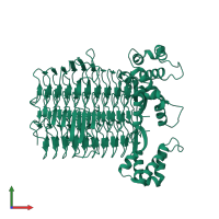 Probable acyl-[acyl-carrier-protein]--UDP-N-acetylglucosamine O-acyltransferase, mitochondrial in PDB entry 3t57, assembly 1, front view.