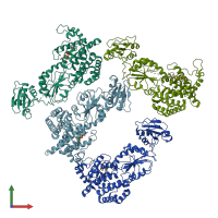 PDB entry 3t59 coloured by chain, front view.