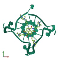 PDB entry 3t5e coloured by chain, front view.