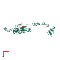 PDB entry 3t5o coloured by chain, top view.