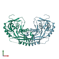 PDB entry 3t7h coloured by chain, front view.