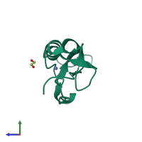 PDB entry 3t7l coloured by chain, side view.