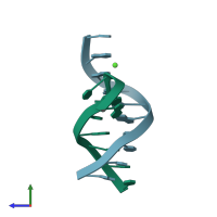 PDB entry 3t8p coloured by chain, side view.