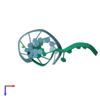 PDB entry 3t8p coloured by chain, top view.