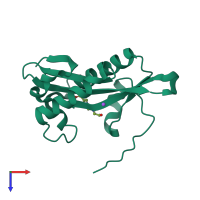 PDB entry 3t90 coloured by chain, top view.