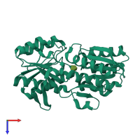 PDB entry 3t95 coloured by chain, top view.