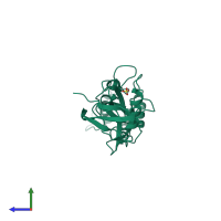 PDB entry 3t9l coloured by chain, side view.