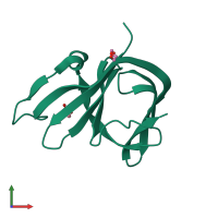 PDB entry 3ta5 coloured by chain, front view.