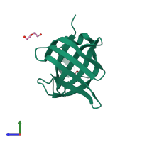 PDB entry 3ta5 coloured by chain, side view.