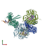 PDB entry 3tab coloured by chain, front view.