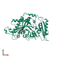 PDB entry 3teg coloured by chain, front view.