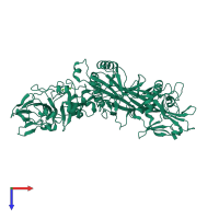 PDB entry 3tey coloured by chain, top view.