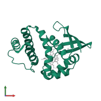 Heme NO-binding domain-containing protein in PDB entry 3tf8, assembly 1, front view.