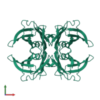 Transthyretin in PDB entry 3tfb, assembly 1, front view.