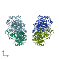 PDB entry 3tg0 coloured by chain, front view.