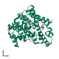 PDB entry 3tge coloured by chain, front view.