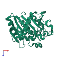 PDB entry 3tgl coloured by chain, top view.