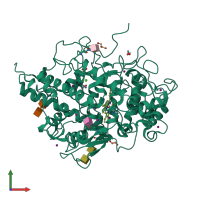 PDB entry 3tgy coloured by chain, front view.