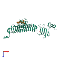 PDB entry 3th0 coloured by chain, top view.