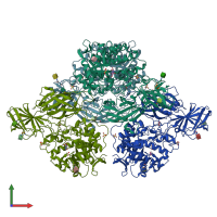 PDB entry 3thd coloured by chain, front view.