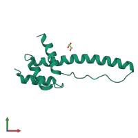 PDB entry 3thg coloured by chain, front view.