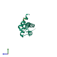 PDB entry 3thg coloured by chain, side view.