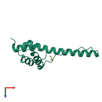 PDB entry 3thg coloured by chain, top view.