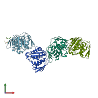 PDB entry 3ti2 coloured by chain, front view.