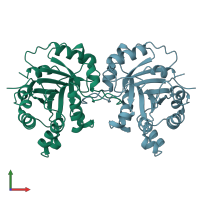 PDB entry 3tim coloured by chain, front view.