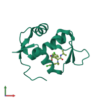 Monomeric assembly 2 of PDB entry 3tj2 coloured by chemically distinct molecules, front view.
