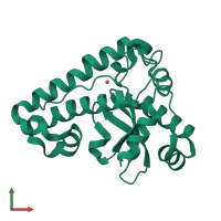 PDB entry 3tjt coloured by chain, front view.