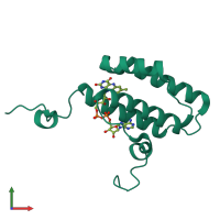 PDB entry 3tk0 coloured by chain, front view.