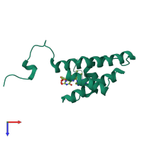 PDB entry 3tk0 coloured by chain, top view.