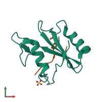 PDB entry 3tl0 coloured by chain, front view.