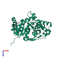 PDB entry 3tl2 coloured by chain, top view.