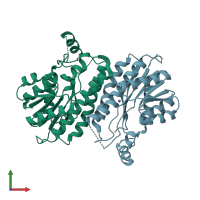 PDB entry 3tl3 coloured by chain, front view.