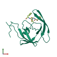 PDB entry 3tlh coloured by chain, front view.