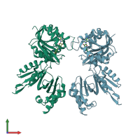 PDB entry 3tm5 coloured by chain, front view.