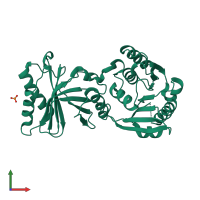 PDB entry 3tma coloured by chain, front view.