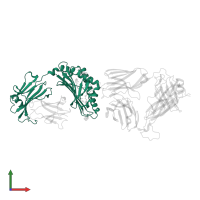 Antigen-presenting glycoprotein CD1d1 in PDB entry 3tn0, assembly 1, front view.