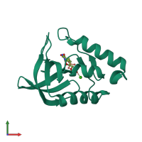 PDB entry 3tp6 coloured by chain, front view.