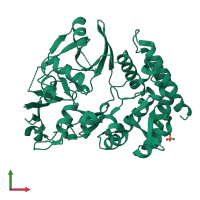 PDB entry 3tpd coloured by chain, front view.