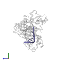 DNA (5'-D(*TP*AP*GP*CP*GP*TP*CP*AP*T)-3') in PDB entry 3tq1, assembly 1, side view.