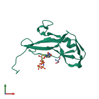 PDB entry 3tq4 coloured by chain, front view.
