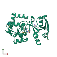 PDB entry 3tql coloured by chain, front view.