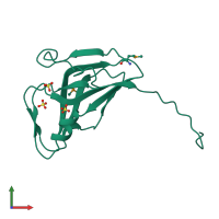 PDB entry 3tqz coloured by chain, front view.