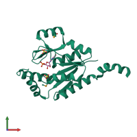 PDB entry 3tr0 coloured by chain, front view.