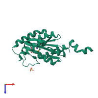 PDB entry 3tr0 coloured by chain, top view.