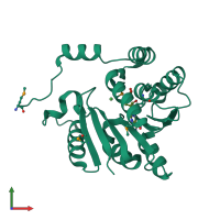 PDB entry 3tr6 coloured by chain, front view.