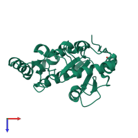 PDB entry 3tr7 coloured by chain, top view.